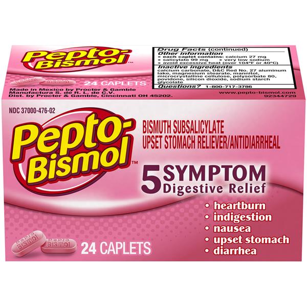 Pepto-Bismol 5 Symptom Digestive Relief Caplets | Hy-Vee Aisles Online ...