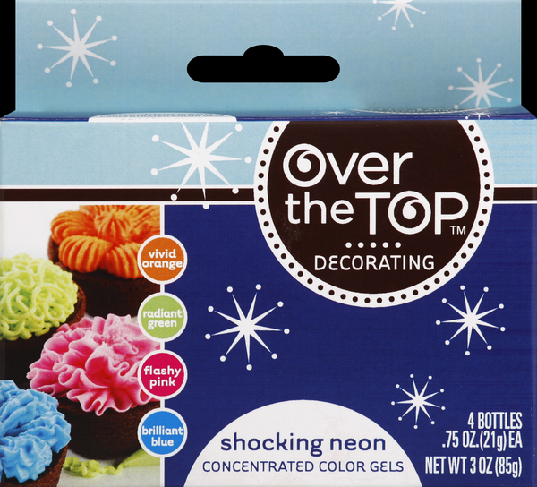 Over the Top Food Coloring Gels, Shocking Neon