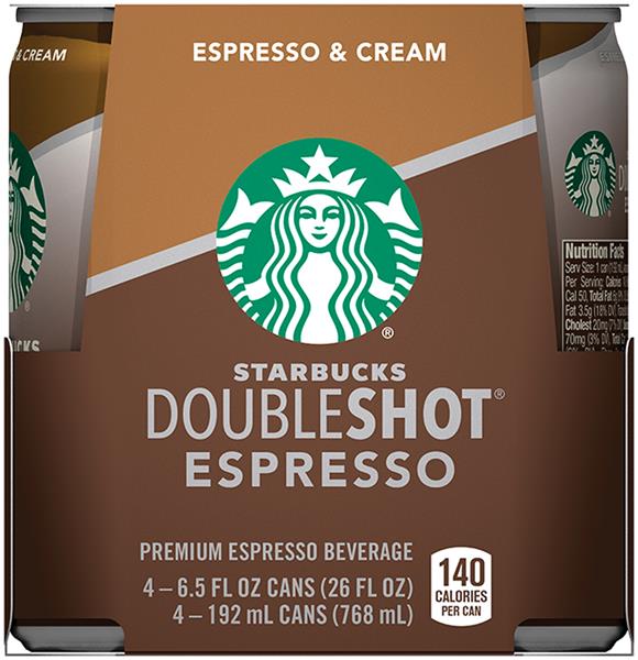 Starbucks Doubleshot Espresso \u0026amp; Cream Coffee Drink 4\u20136.5 fl. oz ...
