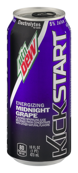 Mountain Dew Kickstart Energy Drink Midnight Grape - 16 Fl. Oz