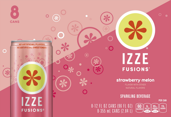 Izze Fusions Strawberry Melon Sparkling Beverage 8 Pack | Hy-Vee