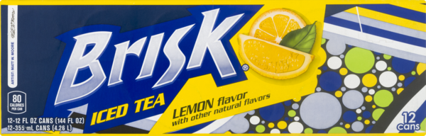 Brisk Lemon Flavor Iced Tea 12 oz. 12 pk. cans