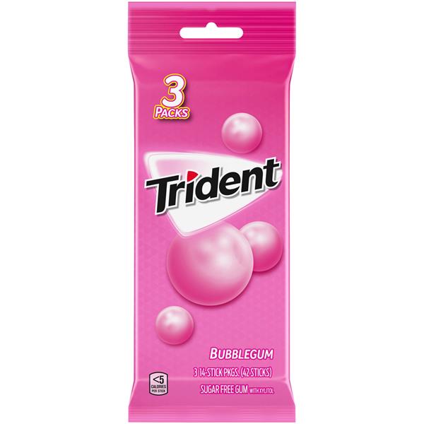 Trident Bubblegum Sugar Free Gum With Xylitol 3 14ct Hy Vee Aisles