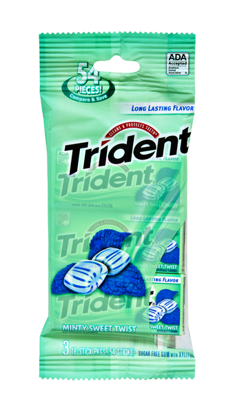 Trident Minty Sweet Twist Sugar Free Gum With Xylitol 3 Packs Hy Vee Aisles Online Grocery Shopping