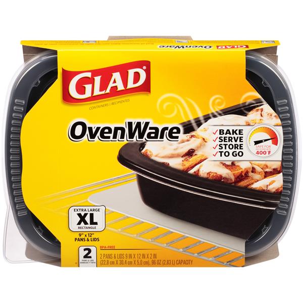 Glad Freezer Ware Containers & Lids Large Rectangle - 2 CT, Shop