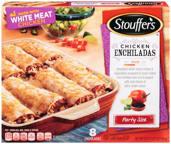 Stouffer's Party Size Chicken Enchiladas With Cheese Sauce And Rice