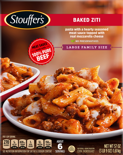 Baked Ziti Large Family Size Frozen Meals Official