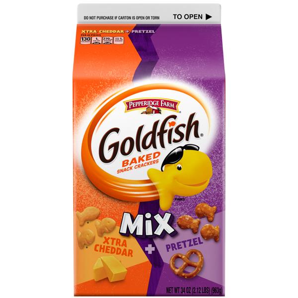 Pepperidge Farm Goldfish Mix Xtra Cheddar + Pretzel Baked Snack