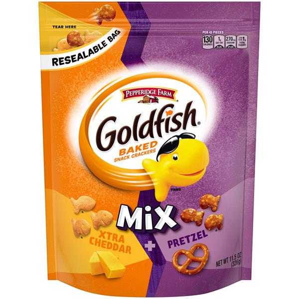 Pepperidge Farm Goldfish Mix Xtra Cheddar + Pretzel Crackers HyVee
