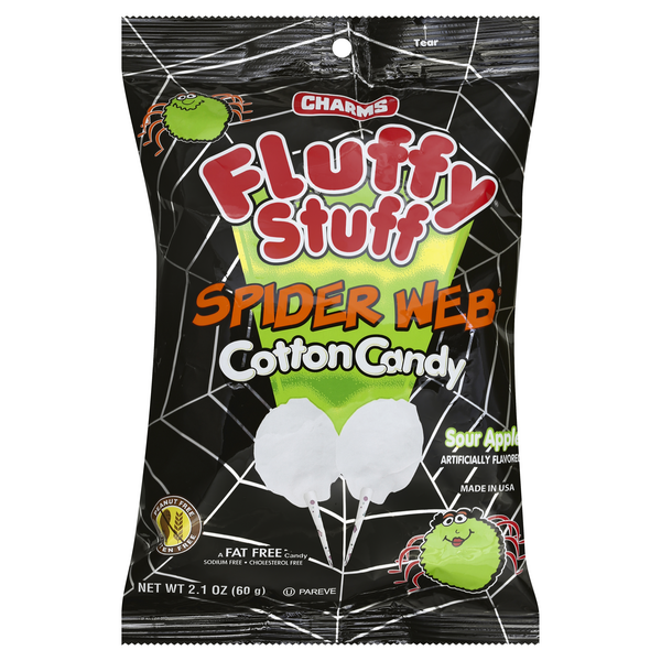 Charms Fluffy Stuff Spider Web Cotton Candy Sour Apple Hy Vee Aisles