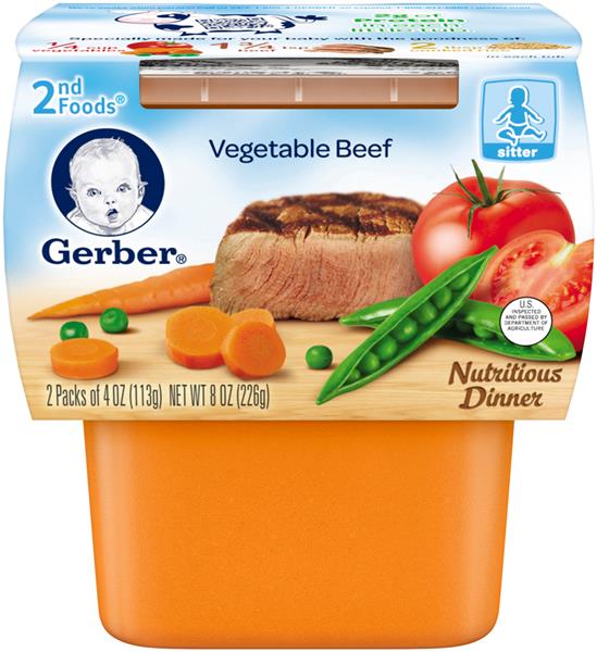 Gerber 2nd Foods Vegetable Beef Nutritious Dinner 2 Pack HyVee