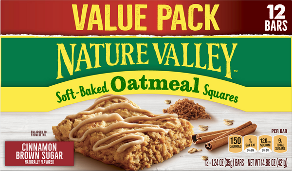 Nature Valley Soft Baked Oatmeal Squares Cinnamon Brown ...