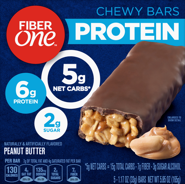 Fiber One Protein Peanut Butter Chewy Bars 5-1.17 oz Bars | Hy-Vee ...