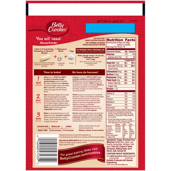 Betty Crocker Snickerdoodle Cookie Mix | Hy-Vee Aisles ...