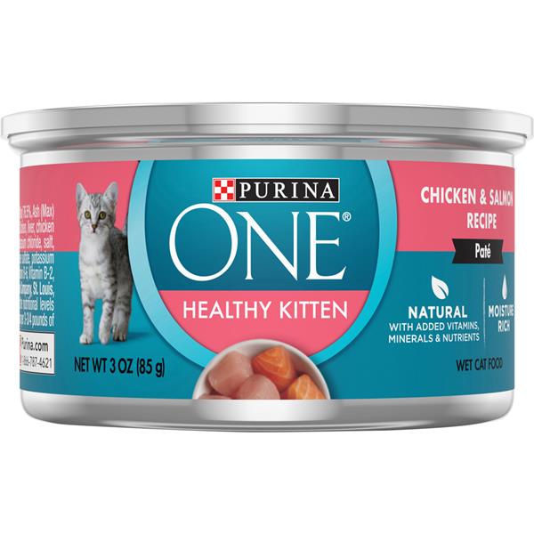 Purina One Natural Pate Wet Kitten Food Healthy Kitten Chicken Salmon Recipe Hy Vee Aisles Online Grocery Shopping