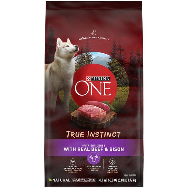 Purina ONE True Instinct Adult Dog Food, Beef & Bison | Hy-Vee Aisles Online Grocery Shopping