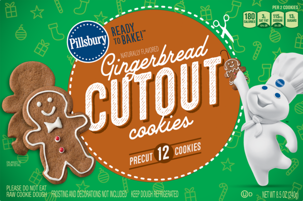 Pillsbury Ready to Bake! Gingerbread Cutout Cookies 12Ct