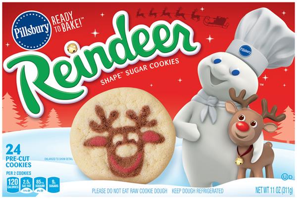 Pillsbury Ready To Bake Reindeer Shape Sugar Cookies Hy Vee Aisles Online Grocery Shopping