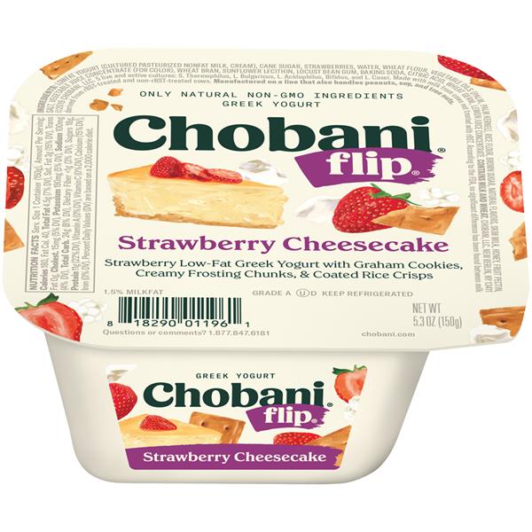 Chobani Flip Strawberry Cheesecake LowFat Greek Yogurt HyVee Aisles