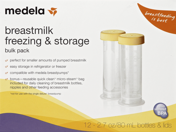 Medela Breast Milk Storage Bottles, 12 Pack of 2.7 Ounce