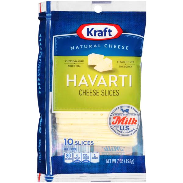 Kraft Natural Cheese Havarti Cheese Slices 10Ct HyVee Aisles Online