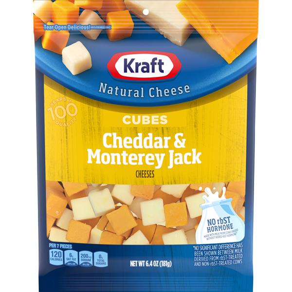 Kraft Natural Cheese Snacks Cheddar & Monterey Jack Cheese Cubes | Hy ...