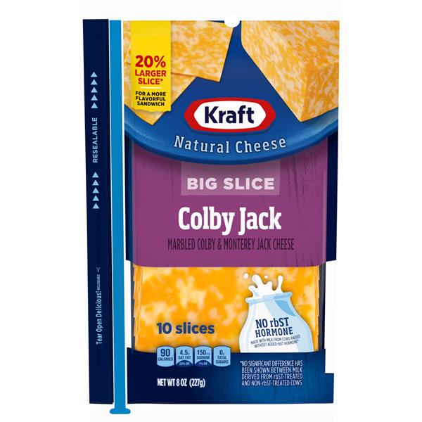 Kraft Natural Cheese Big Slice Colby Jack Cheese Slices 10Ct HyVee