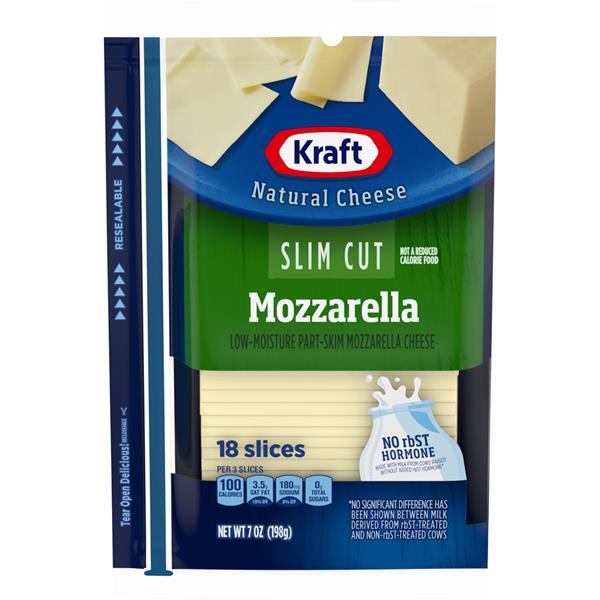 Kraft Slim Cut Mozzarella Natural Cheese Slices 18Ct HyVee Aisles