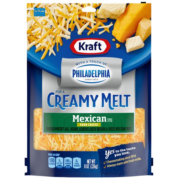 Kraft Shredded Mexican Style Four Cheese Blend with a Touch of