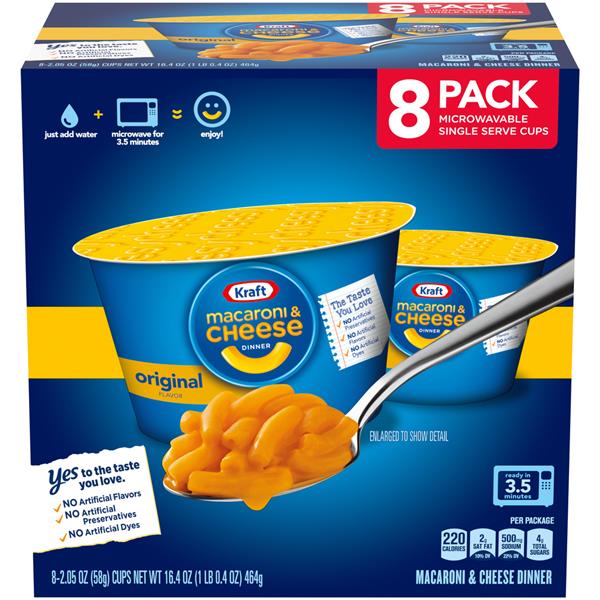 Kraft Original Macaroni & Cheese 8-2.05 oz Cups | Hy-Vee Aisles Online ...