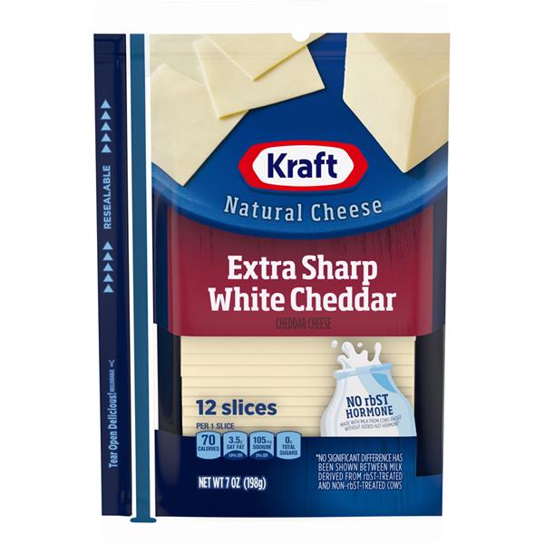 Kraft Extra Sharp White Cheddar Cheese Slices HyVee Aisles Online
