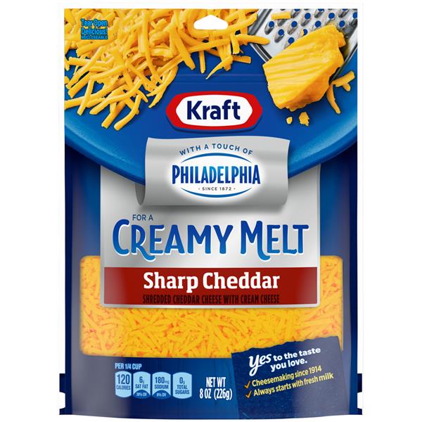 Kraft Shredded Sharp Cheddar With Cream Cheese | Hy-Vee Aisles Online ...