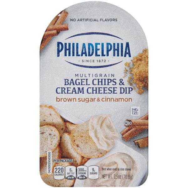 Philadelphia Multigrain Bagel Chips  Brown Sugar  Cinnamon Cream Cheese Dip  HyVee Aisles 