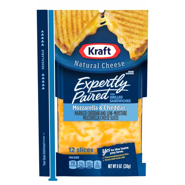 Kraft Mozzarella & Cheddar Natural Cheese Slices 12 Slices HyVee