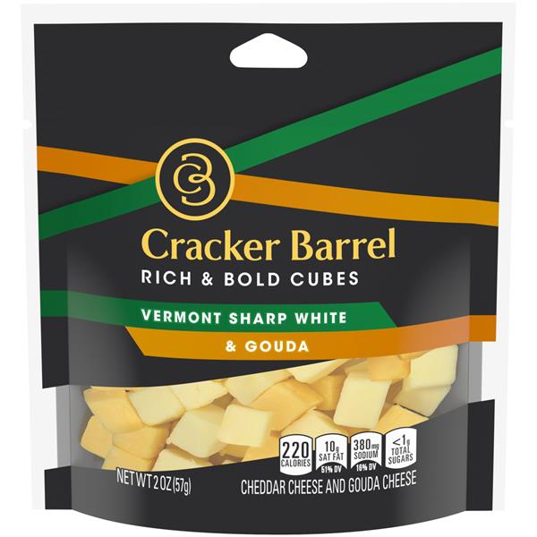 Cracker Barrel Rich & Bold Cubes Vermont Sharp White Cheddar & Gouda