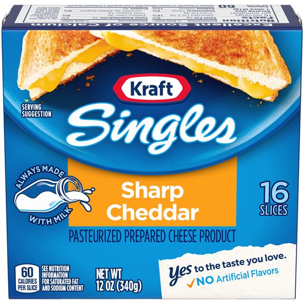 Kraft Singles Sharp Cheddar Cheese Slices 16Ct HyVee Aisles Online