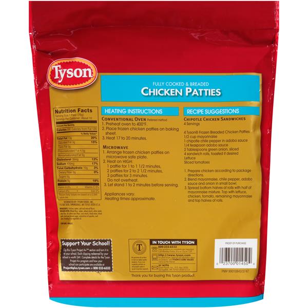 Tyson Chicken Breast Patties | Hy-Vee Aisles Online Grocery Shopping