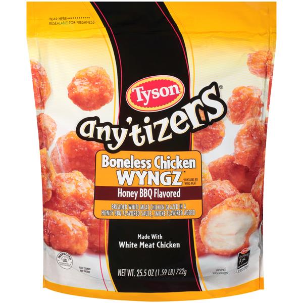 Tyson Any'tizers Honey BBQ Flavored Boneless Chicken Wyngz ...