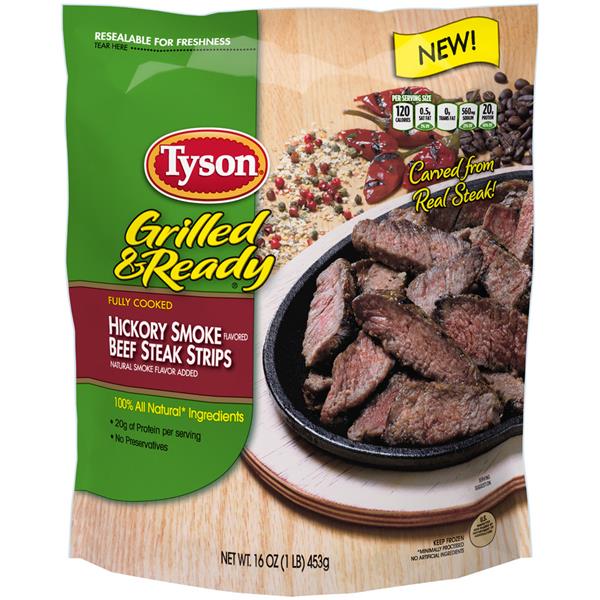 Tyson Grilled & Ready Fully Cooked Hickory Smoke Flavored Beef Steak Strips HyVee Aisles