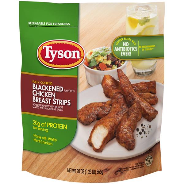 Tyson Blackened Flavored Chicken Breast Strips Fully Cooked | Hy-Vee