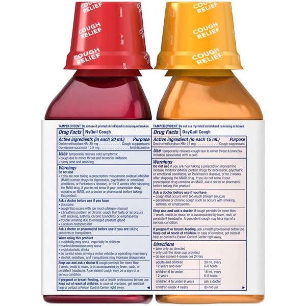 Vicks DayQuil/NyQuil Cough Suppressant Liquid 2Ct HyVee Aisles