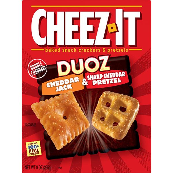 CheezIt Duoz Cheddar Jack & Sharp Cheddar Pretzel Snack Crackers