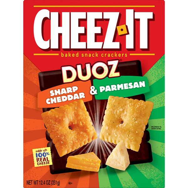 Cheez It Duoz Sharp Cheddar Parmesan Baked Snack Crackers Hy Vee Aisles Online Grocery Shopping