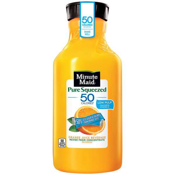Minute Maid Pure Squeezed Light Orange Juice Beverage Low ...