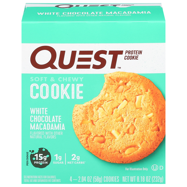 【良品】() QUEST Quest Protein Cookie, White Chocolate & Macadamia, 4-2.04 oz | Hy