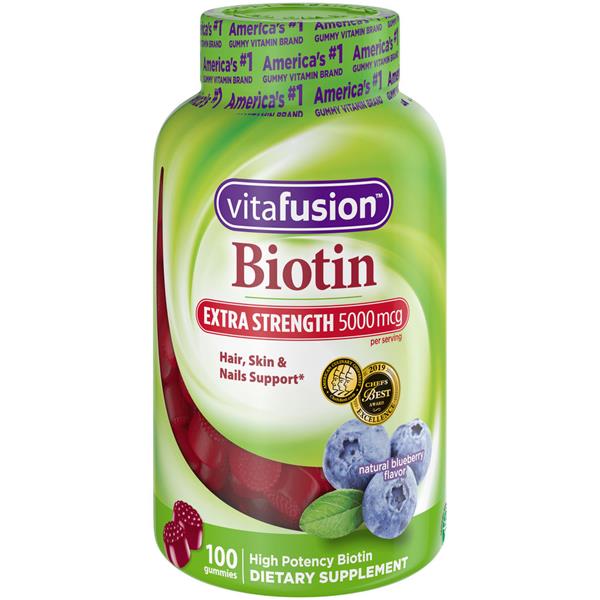 Vitafusion Extra Strength Biotin Blueberry Flavor Dietary Supplement