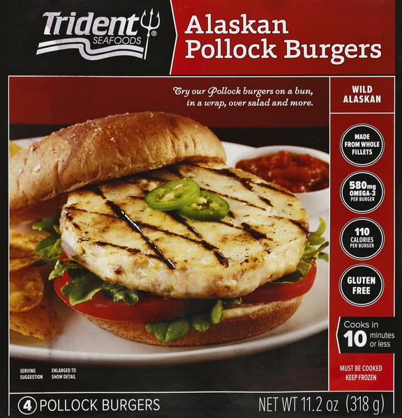 Trident Seafoods Frozen Alaskan Salmon Burgers (4 ct)