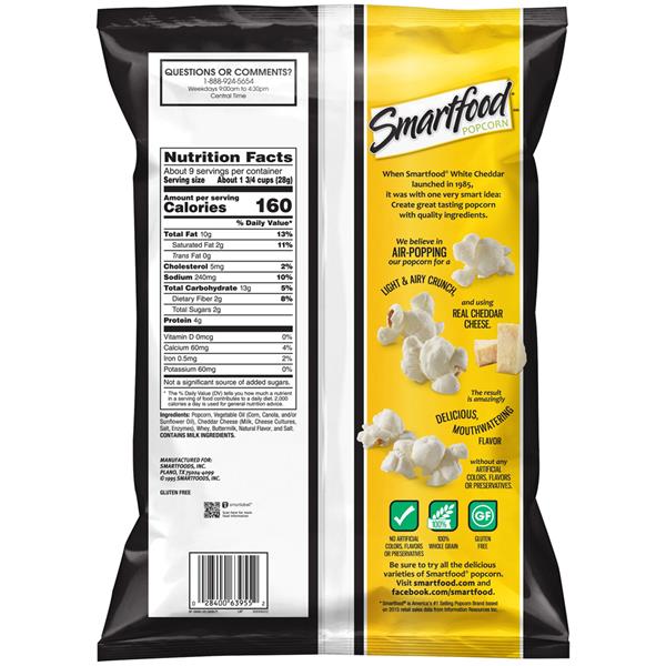 Smartfood White Cheddar Cheese Popcorn HyVee Aisles Online Grocery