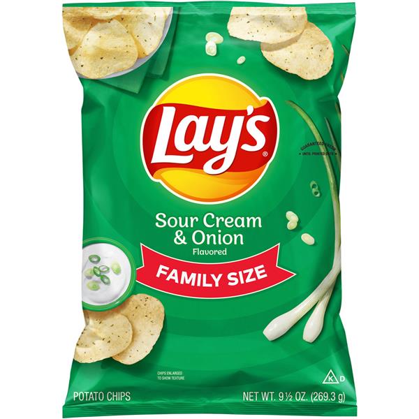 Lay's Sour Cream & Onion Flavored Potato Chips Family Size ...