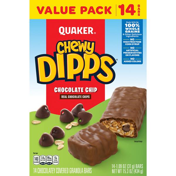 Quaker Chewy Dipps Chocolate Chip Granola Bars 14-1.09 oz ...